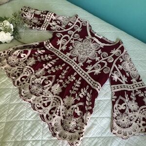 Kindred Boho Shabby Chic Embroidered Shirt